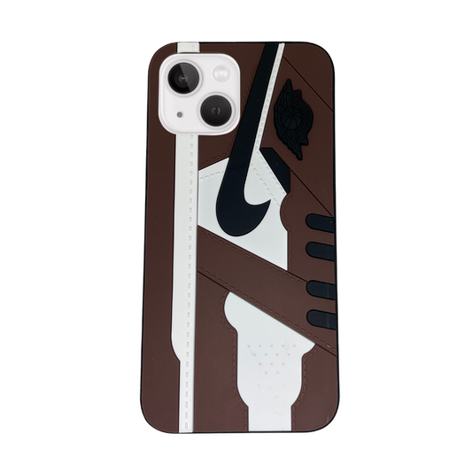 iPhone 13 Brown 3D old school case