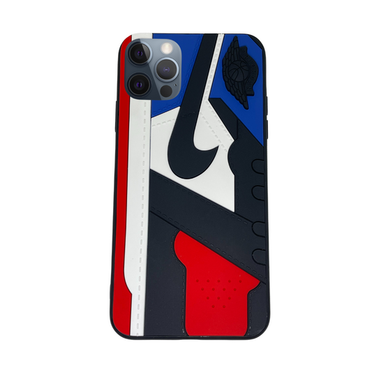 iPhone 12 Pro Blue and Red 3D old school shoe case