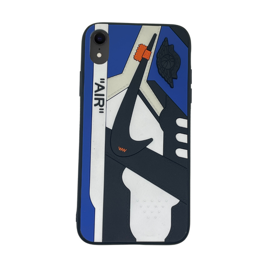 iPhone Xr Blue and Black 3D "air" old school shoe case