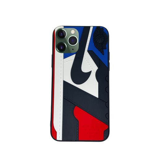 iPhone 11 Pro Blue and Red 3D old school shoe case